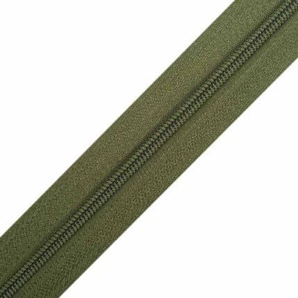 Folyóméteres cipzár #3 műanyag spirál T30-263 olajzöld