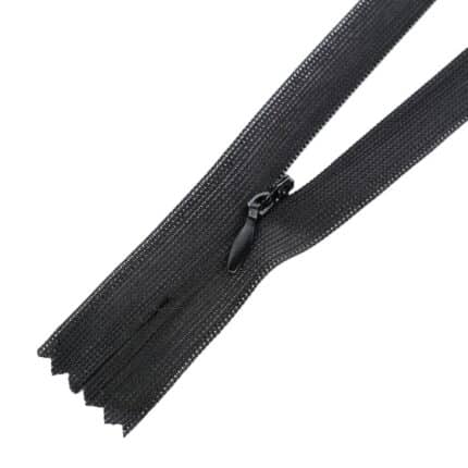 Hurkolt rejtett cipzár zárt #3, fekete, 3W0