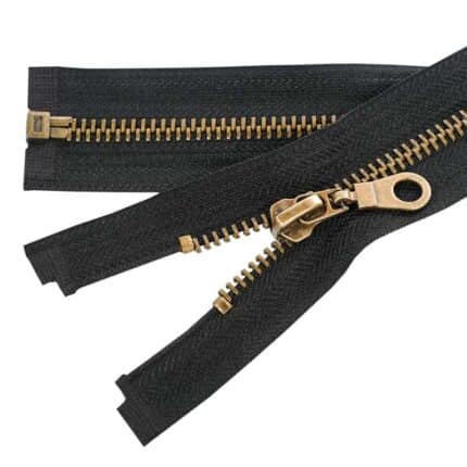 Fém cipzár nyitható #5O0 antik sárgaréz