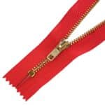 Fém cipzár zárt #4M0 sárgaréz, piros 148