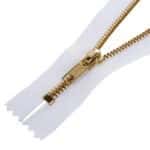 Fém cipzár zárt #5M0 sárgaréz, fehér