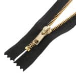 Fém cipzár zárt #5M0 sárgaréz, fekete