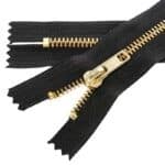 Fém cipzár zárt #5M0 sárgaréz, fekete