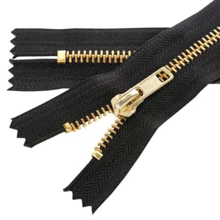 Fém cipzár zárt #5M0 sárgaréz, fekete