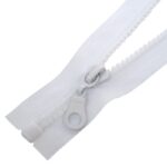 Fogazott műanyag cipzár nyitható #5K0-M4 fehér