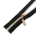 Műanyag cipzár zárt #3D0-Z fekete-arany