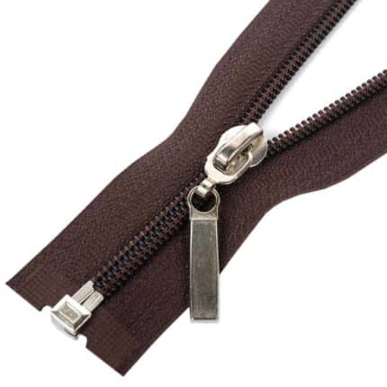 Spirál cipzár nyitható #5D0 fém húzó, barna 304