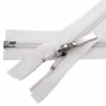 Spirál cipzár nyitható #5D0 fém húzó, fehér