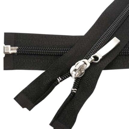 Spirál cipzár nyitható #5D0 fém húzó, fekete