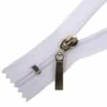 Spirál cipzár zárt #5D0 fém húzó autolock fehér