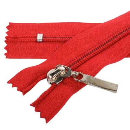 Spirál cipzár zárt #5D0 fém húzó autolock piros 148