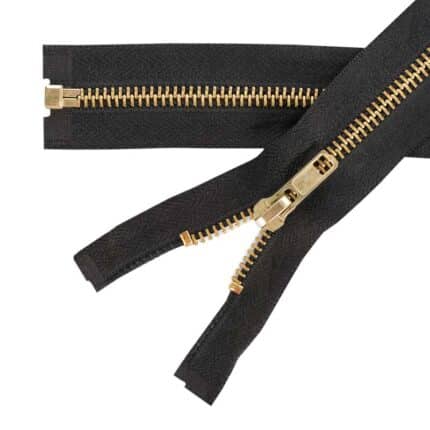 Fém cipzár nyitható #5M0 sárgaréz fekete