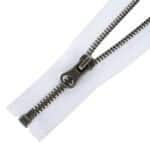 Fém cipzár nyitható #5T0-V antik ezüst, fehér 101