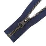 Fém cipzár nyitható #5T0-V antik ezüst, kék 330