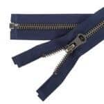 Fém cipzár nyitható #5T0-V antik ezüst, kék 330