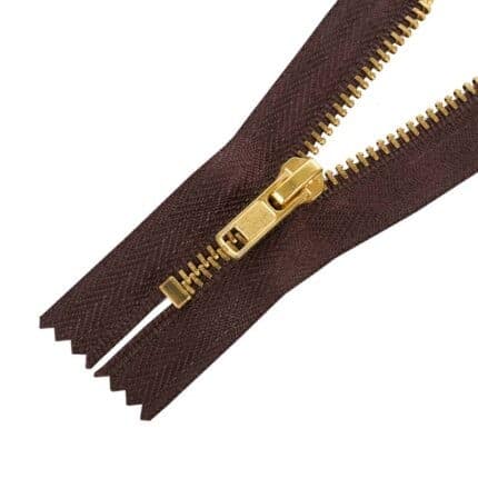 Fém cipzár zárt #4M0 sárgaréz barna 304