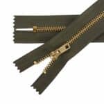 Fém cipzár zárt #4M0 sárgaréz zöld 327