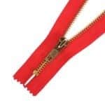 Fém cipzár zárt #5M0 sárgaréz piros 148