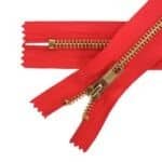 Fém cipzár zárt #5M0 sárgaréz piros 148