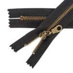 Fém cipzár zárt #5O0 antik sárgaréz, fekete