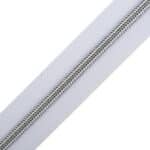 Folyóméteres cipzár #5 ezüst színű spirál T50-S1 fehér 101