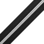 Folyóméteres cipzár #5 ezüst színű spirál T50-S1 fekete 332