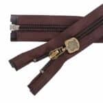 Spirál cipzár nyitható #5D0 E3 fém húzó barna 304