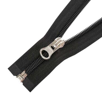 Spirál cipzár nyitható #5D0 V1 fém húzó fekete