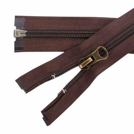 Spirál cipzár nyitható #5D0 V3 fém húzó barna 304