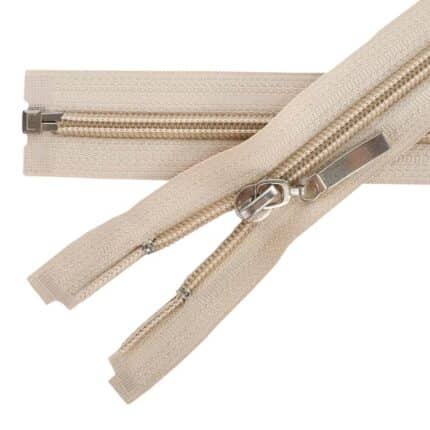 Spirál cipzár nyitható #5D0 fém húzó drapp 307