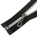 Spirál cipzár nyitható ezüst spirál #5D0 fekete