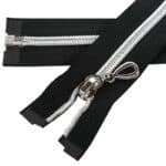 Spirál cipzár nyitható ezüst spirál #5D0 fekete