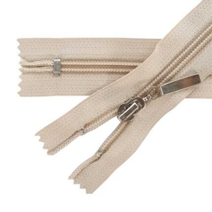 Spirál cipzár zárt #5D0 fém húzó autolock drapp 307