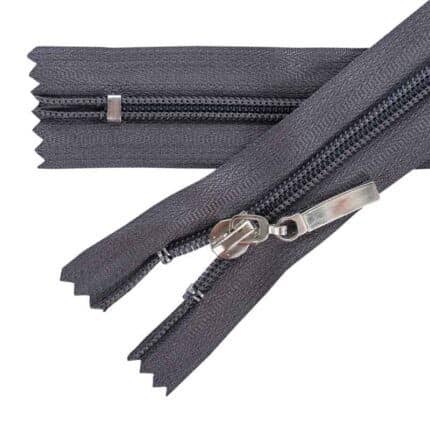 Spirál cipzár zárt #5D0 fém húzó autolock szürke 312