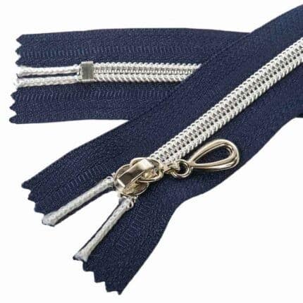 Spirál cipzár zárt ezüst spirál #5D0 kék-330