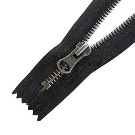 Fém cipzár zárt #5T0-V antik ezüst fogazat, fekete