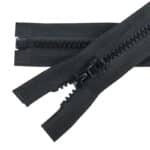 Fogazott műanyag cipzár nyitható #5K0-V4 fekete