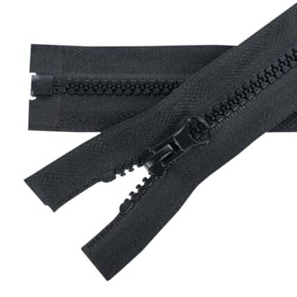 Fogazott műanyag cipzár nyitható #5K0-V4 fekete