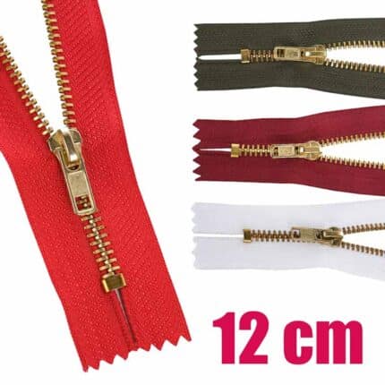 Fém cipzár VT5 zárt sárgaréz 4M0 12 cm