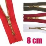 Fém cipzár VT5 zárt sárgaréz 4M0 8 cm