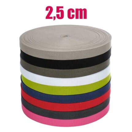 Sávoly-heveder, gurtni, hordszíj 50 méter, 2,5 cm több színben