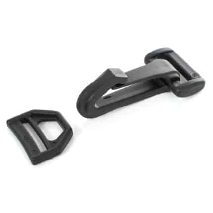 Műanyag karabiner, kampó, 2 cm széles hevederhez